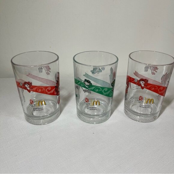 Collectible Beijing Winter Olympics McDonalds 2008 Glass Cups Glasses - Picture 2 of 7